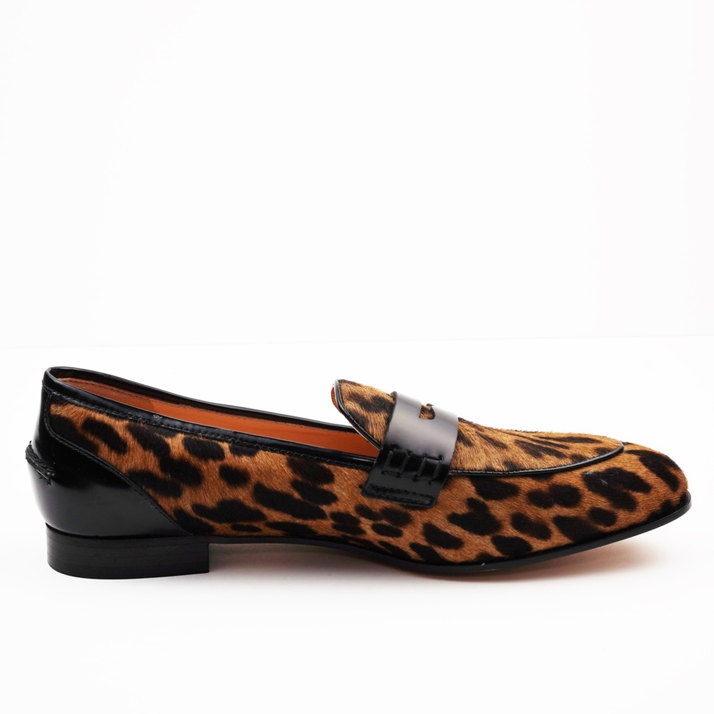 New JCREW Academy Penny Loafers in Leopard Calf Hair - Picture 2 of 5